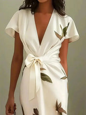 Wrap Women Dress | Wedding Guest Dress-Women Dress-Homefinn