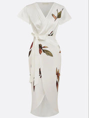 Wrap Women Dress | Wedding Guest Dress-Women Dress-Homefinn