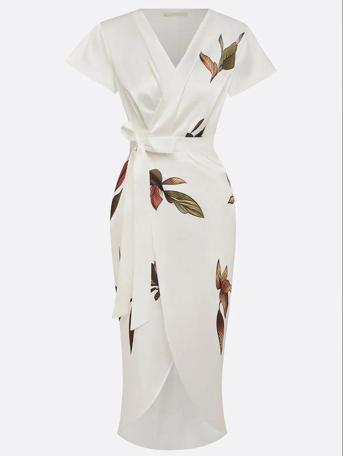 Wrap Women Dress | Wedding Guest Dress-Women Dress-Homefinn
