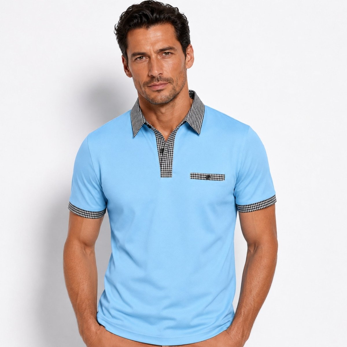 Men Polo Shirt | Contrast Trim Short Sleeve Casual Wear-Men Polo Shirt-Homefinn
