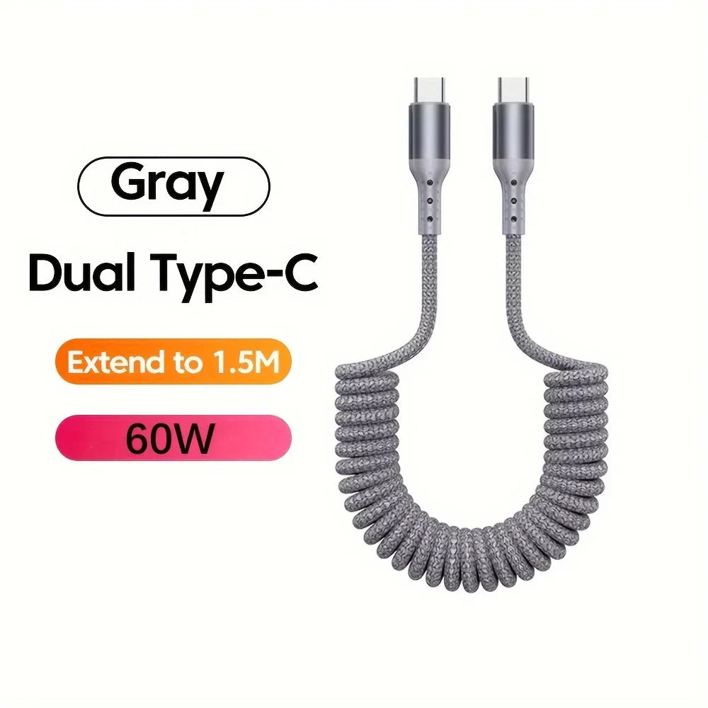 USB C Charging Cable | Retractable Fast Charging Cable-Cable-Homefinn