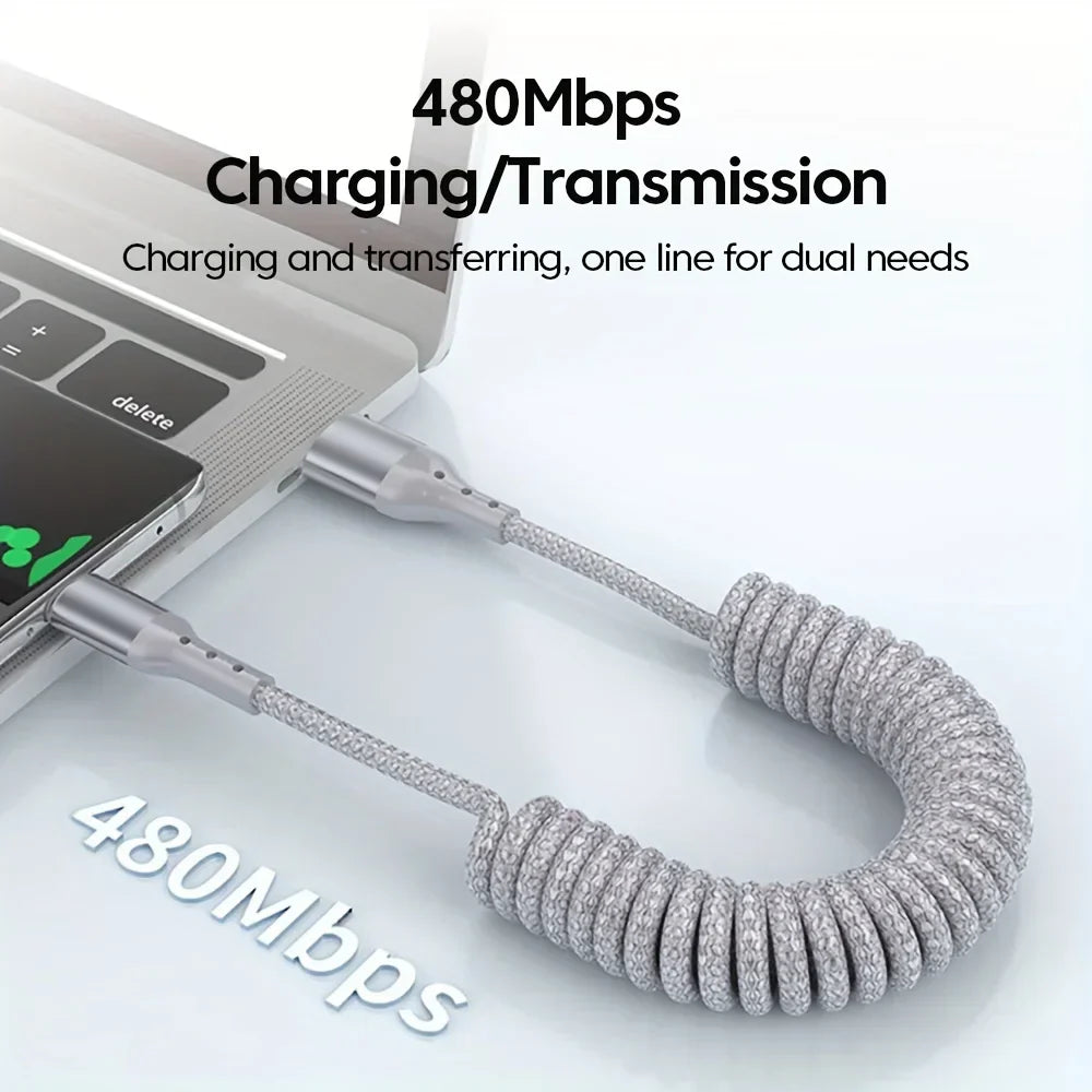 USB C Charging Cable | Retractable Fast Charging Cable-Cable-Homefinn