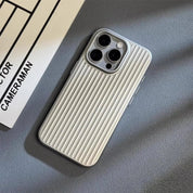 Minimalist Metallic Phone Case With Ribbed Texture - Image 2