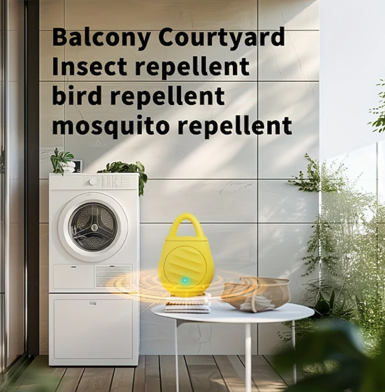 Portable Solid Ultrasonic Pest Repeller | Hanging Loop Indicator Light Outdoor Use