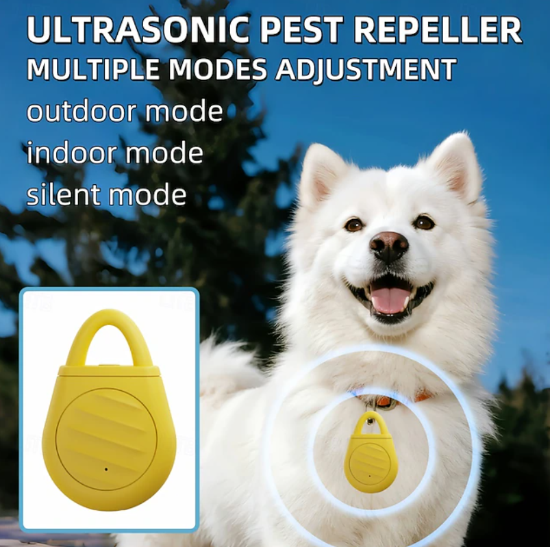 Portable Solid Ultrasonic Pest Repeller | Hanging Loop Indicator Light Outdoor Use