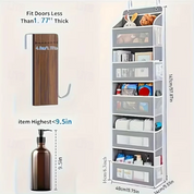 Vertical Hanging Storage Organiser | Multi Pocket Door Mounted Home Storage