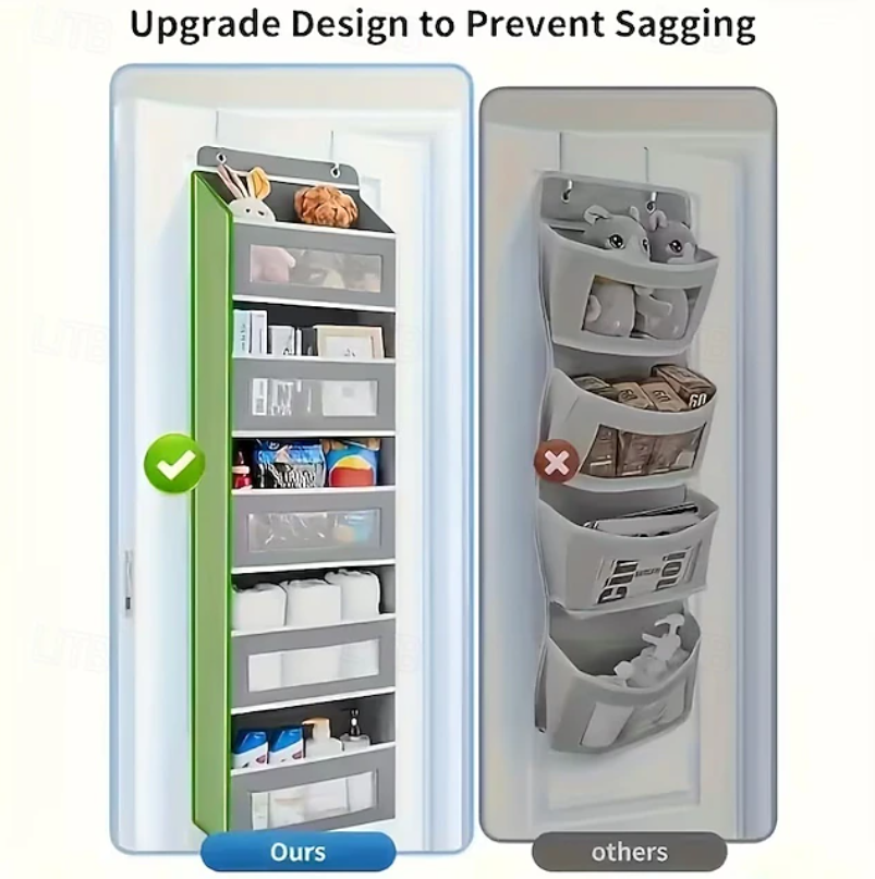 Vertical Hanging Storage Organiser | Multi Pocket Door Mounted Home Storage