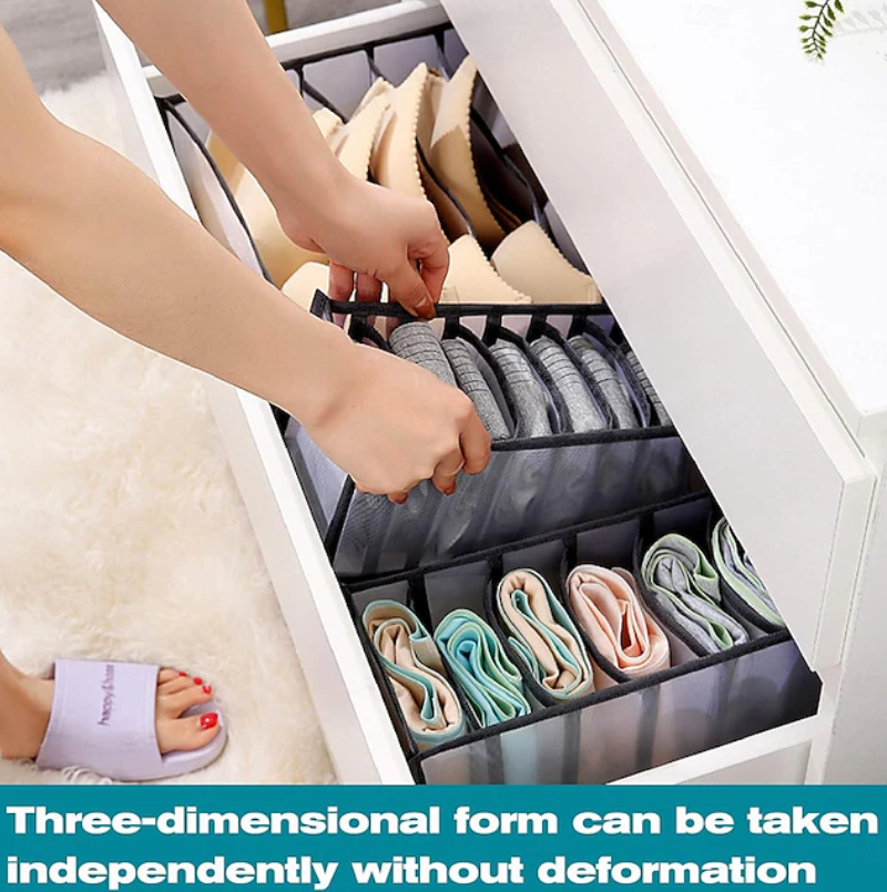 Foldable Drawer Organiser Set | Multi Compartment Dividers Clothing Storage