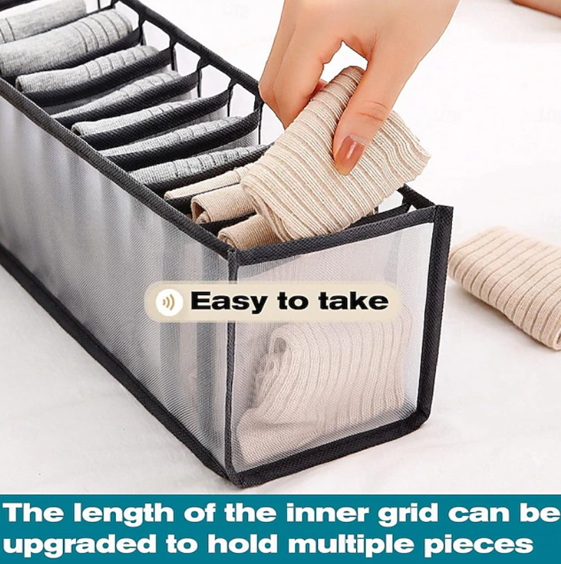 Foldable Drawer Organiser Set | Multi Compartment Dividers Clothing Storage