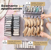 Foldable Drawer Organiser Set | Multi Compartment Dividers Clothing Storage