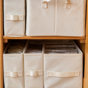 Foldable Solid Storage Bin | Carry Handles Open Top Wardrobe Organisation