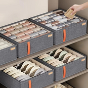 Rectangular Compartment Drawer Organiser | Divided Sections Carry Handle Clothing Storage