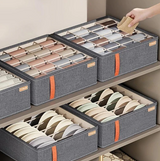 Rectangular Compartment Drawer Organiser | Divided Sections Carry Handle Clothing Storage