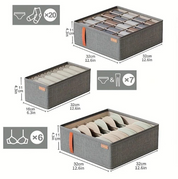 Rectangular Compartment Drawer Organiser | Divided Sections Carry Handle Clothing Storage