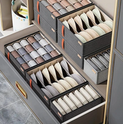 Rectangular Compartment Drawer Organiser | Divided Sections Carry Handle Clothing Storage