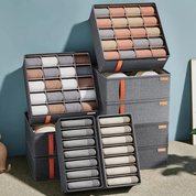 Rectangular Compartment Drawer Organiser | Divided Sections Carry Handle Clothing Storage