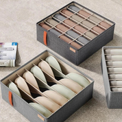 Rectangular Compartment Drawer Organiser | Divided Sections Carry Handle Clothing Storage
