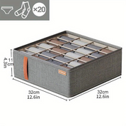 Rectangular Compartment Drawer Organiser | Divided Sections Carry Handle Clothing Storage