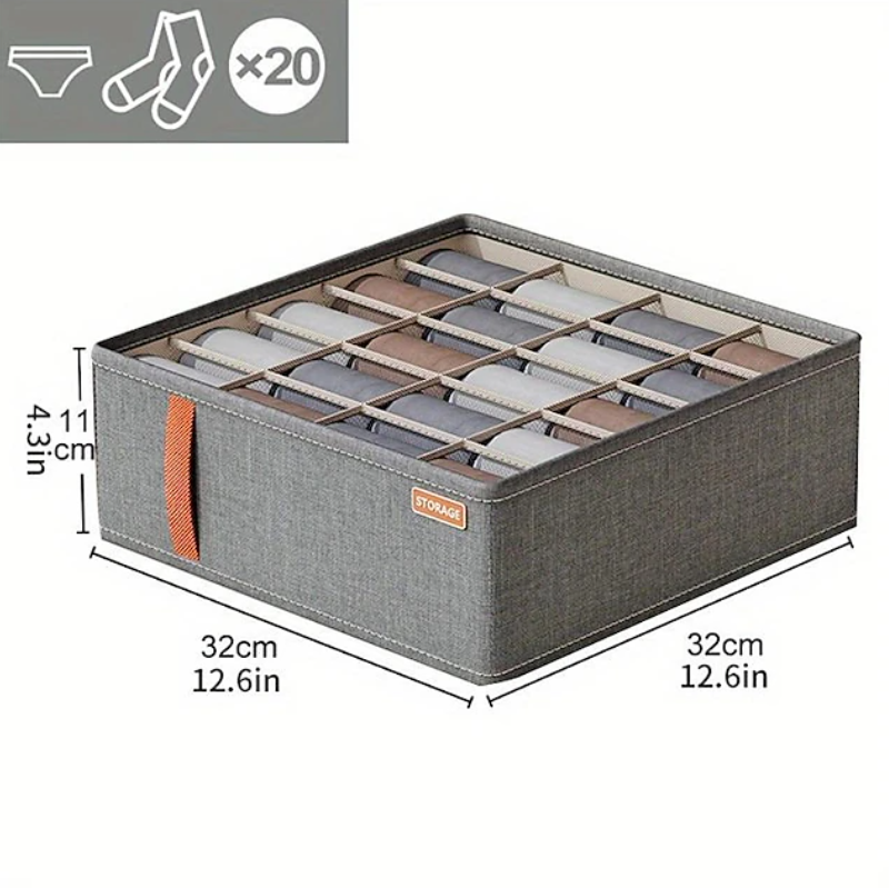 Rectangular Compartment Drawer Organiser | Divided Sections Carry Handle Clothing Storage