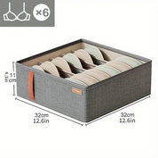 Rectangular Compartment Drawer Organiser | Divided Sections Carry Handle Clothing Storage