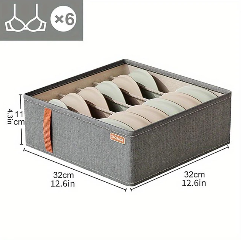 Rectangular Compartment Drawer Organiser | Divided Sections Carry Handle Clothing Storage