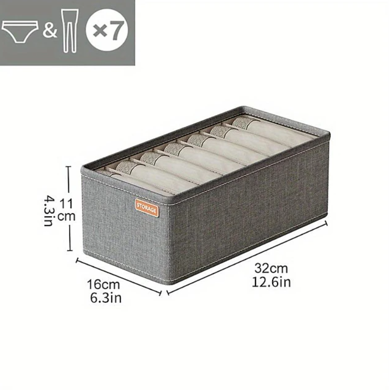 Rectangular Compartment Drawer Organiser | Divided Sections Carry Handle Clothing Storage