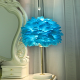 Feather Table Lamp | Layered Shade Round Base Indoor Lighting