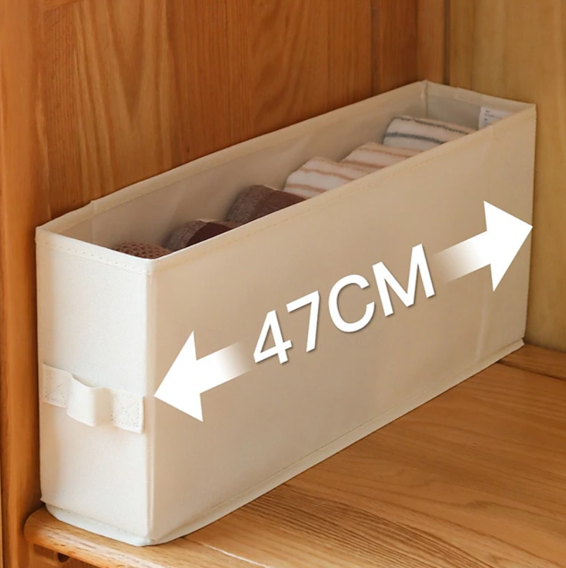 Foldable Solid Storage Bin | Carry Handles Open Top Wardrobe Organisation