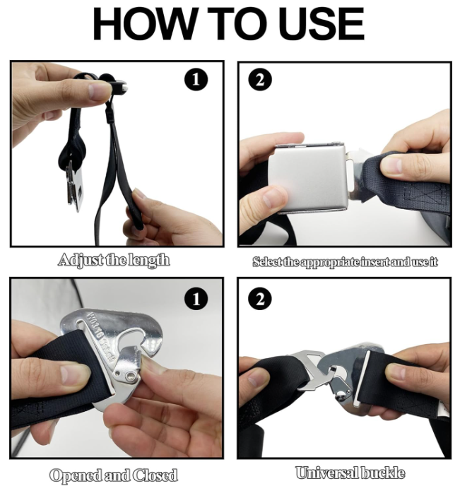 Adjustable Airplane Seat Belt Extender | Buckle Strap Metal Connectors Air Travel