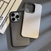 Minimalist Metallic Phone Case With Ribbed Texture - Image 7