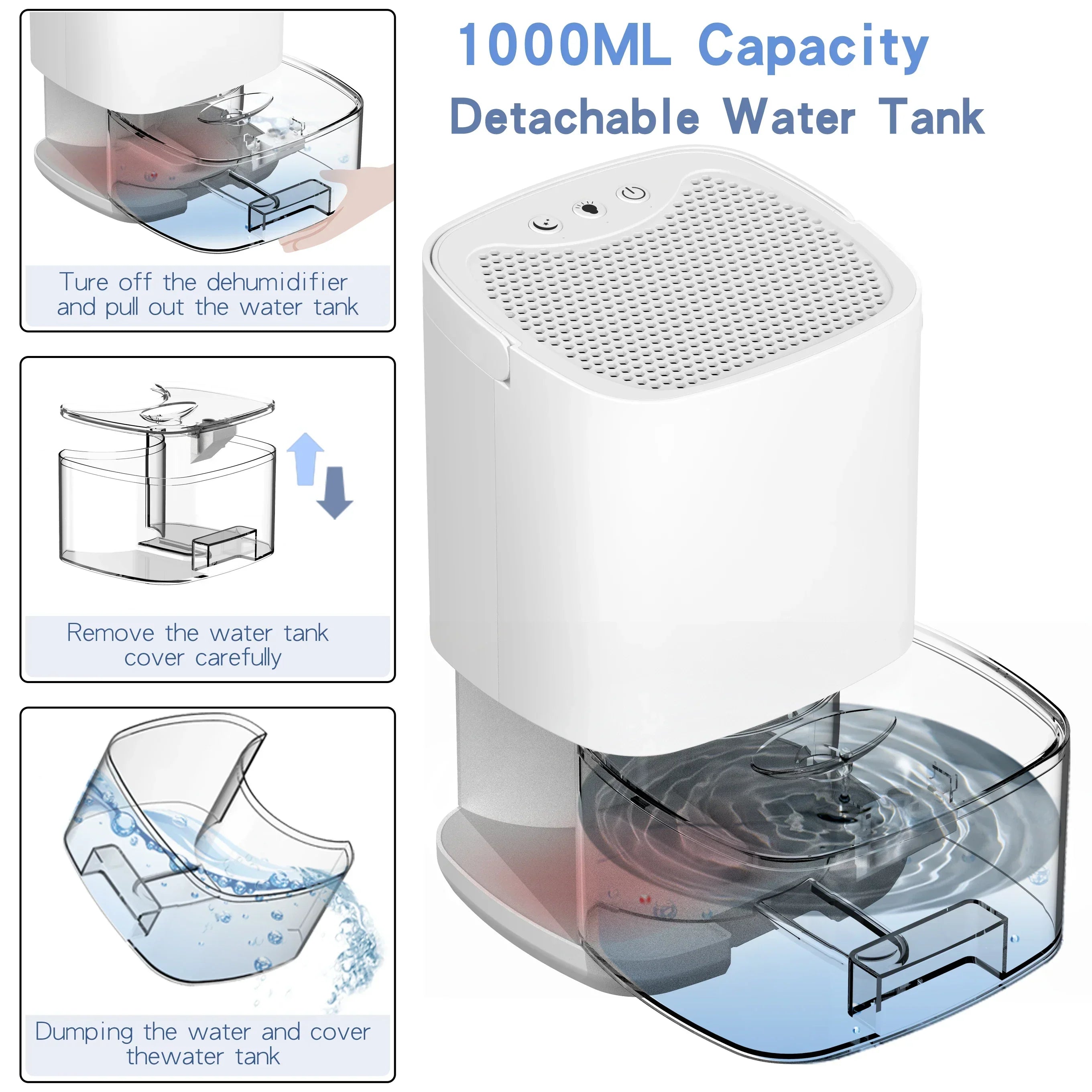 Portable Dehumidifier | Air Purifier With Night Light-Dehumidifier-Homefinn