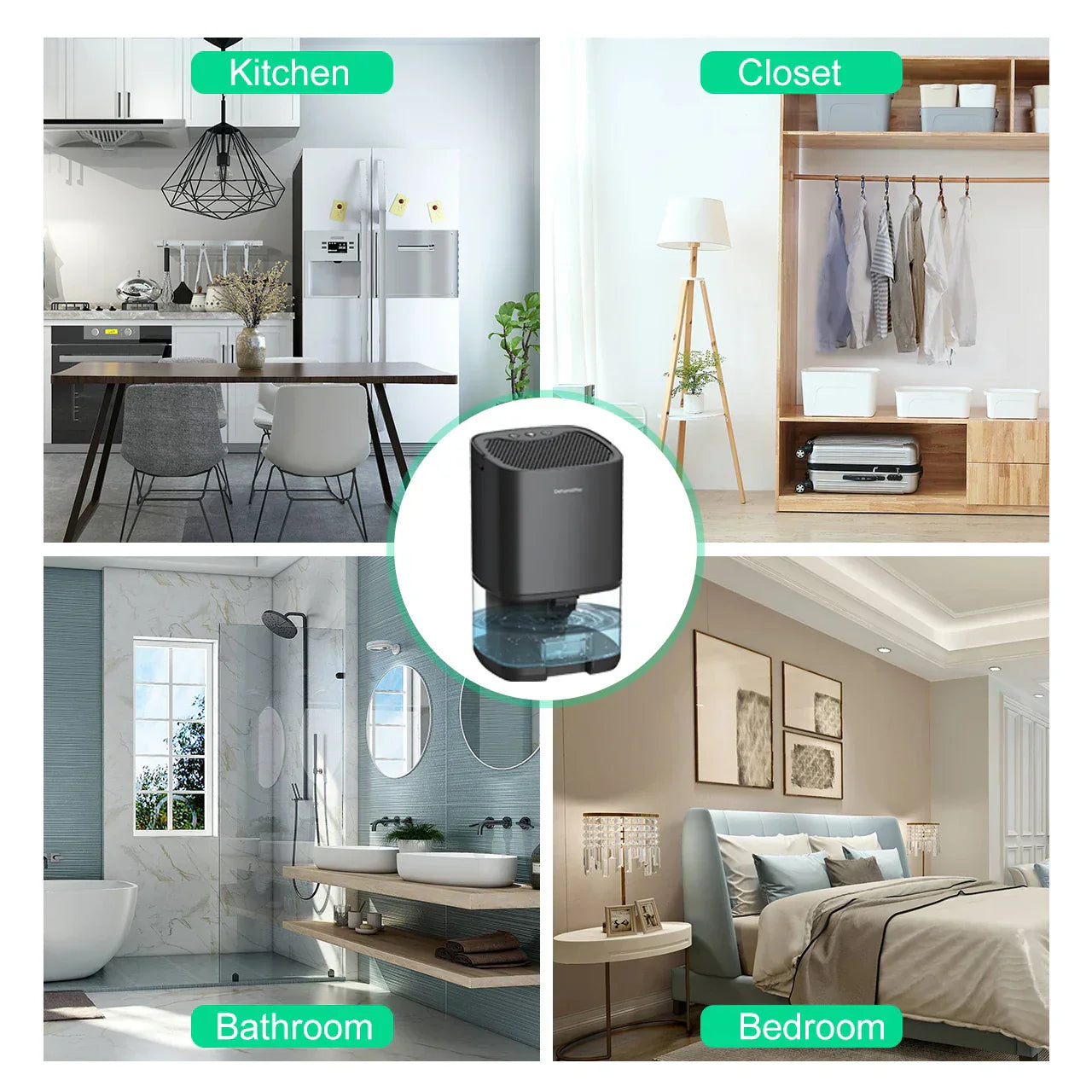 Portable Dehumidifier | Air Purifier With Night Light-Dehumidifier-Homefinn
