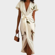 Wrap Women Dress | Wedding Guest Dress-Women Dress-Homefinn