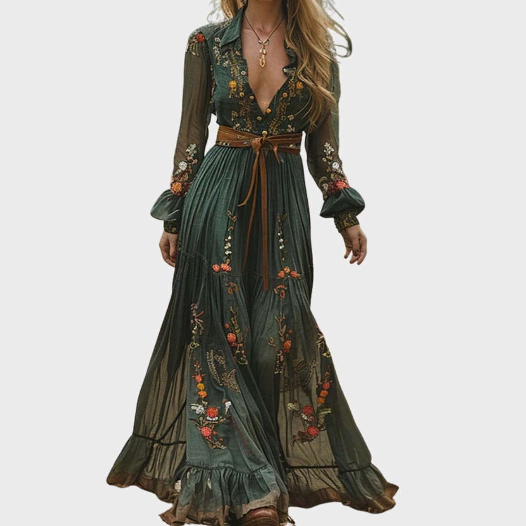 Floral Dress For Women | Elegant Maxi Dress-Women Dress-Homefinn