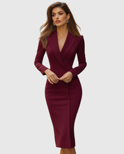 Women Elegant Midi Dress | Formal Evening Dress-Women Dress-Homefinn
