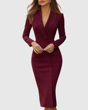 Women Elegant Midi Dress | Formal Evening Dress-Women Dress-Homefinn