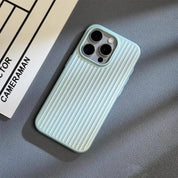 Minimalist Metallic Phone Case With Ribbed Texture - Image 4