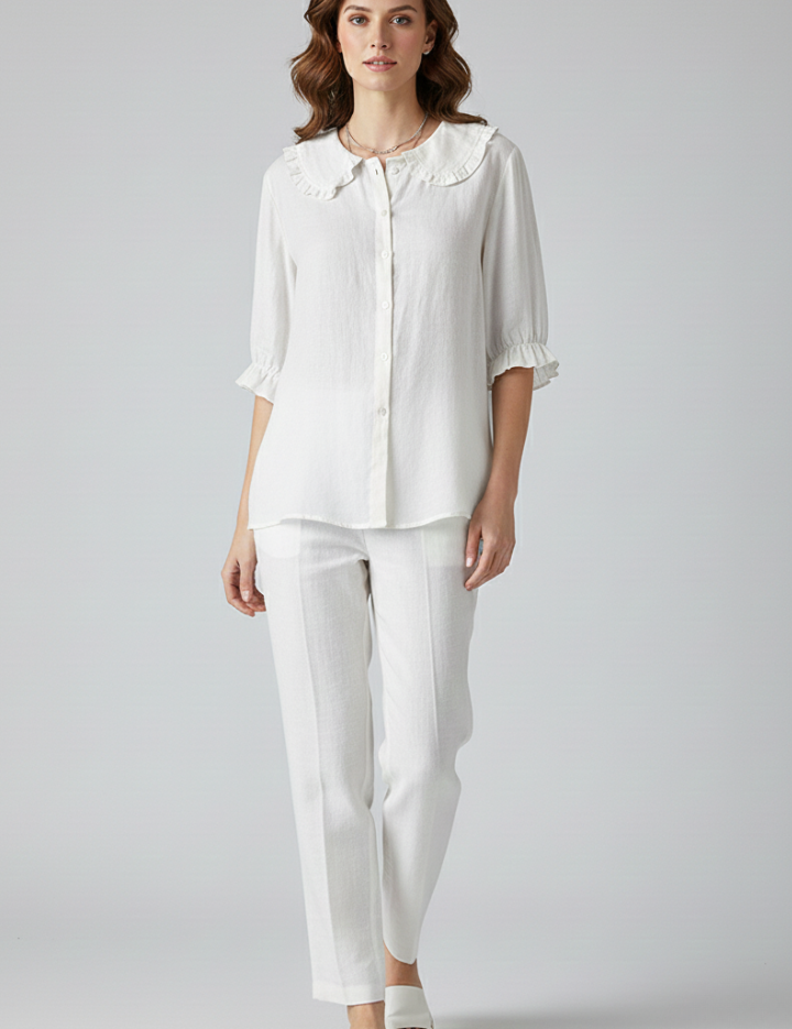 Women Casual Button-Up Shirt | Work Blouse-Women Blouse-Homefinn