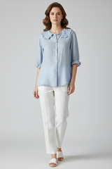 Women Casual Button-Up Shirt | Work Blouse