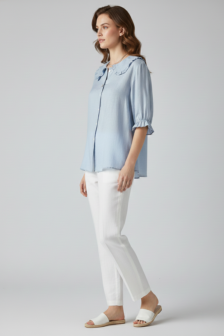 Women Casual Button-Up Shirt | Work Blouse-Women Blouse-Homefinn