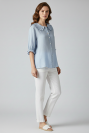 Women Casual Button-Up Shirt | Work Blouse-Women Blouse-Homefinn