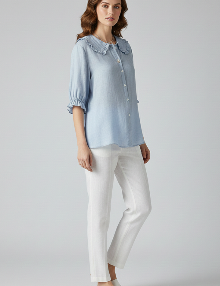 Women Casual Button-Up Shirt | Work Blouse-Women Blouse-Homefinn