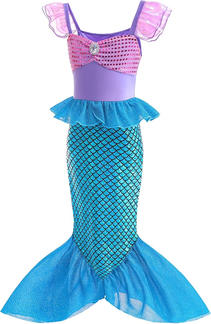 Little Mermaid Costume | Kids Mermaid Outfit-Kids Costume-Homefinn