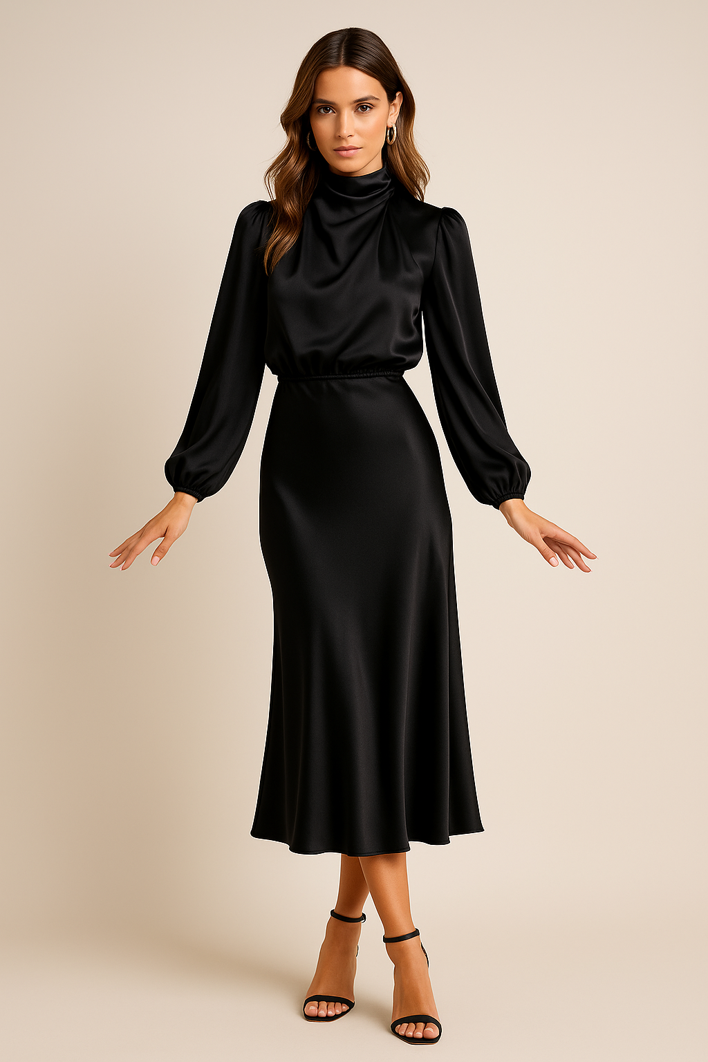 Bridesmaid Dress | High Waist Midi Dress-Women Dress-Homefinn