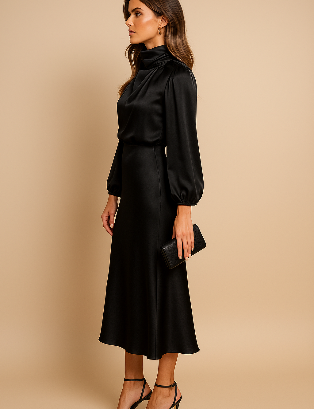 Bridesmaid Dress | High Waist Midi Dress-Women Dress-Homefinn