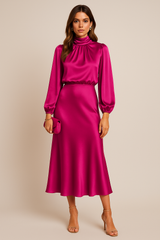 Bridesmaid Dress | High Waist Midi Dress