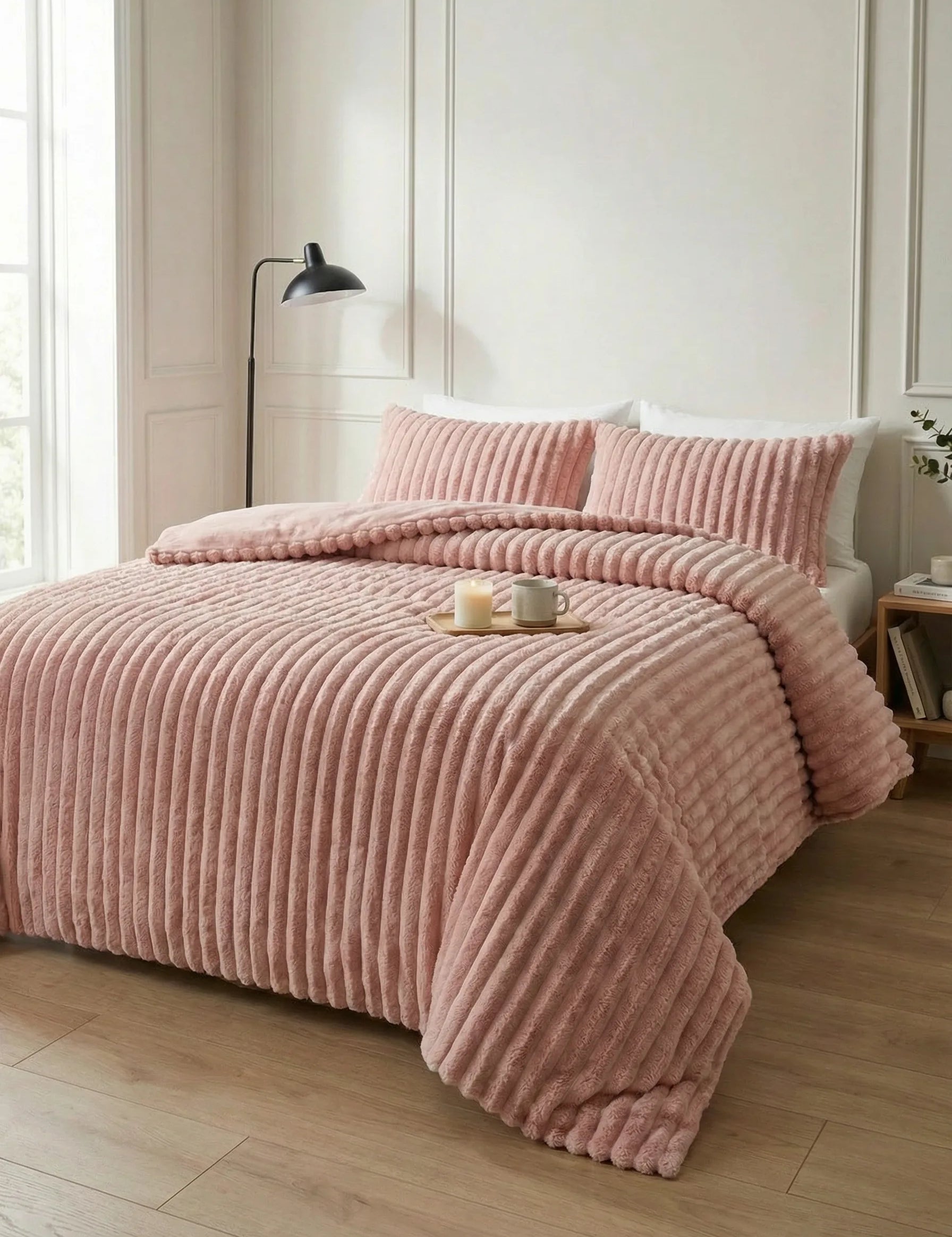 Bed Throw Blanket | Ribbed Surface Design-Homefinn