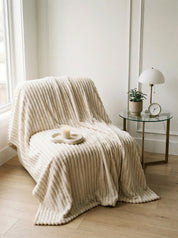 Bed Throw Blanket | Ribbed Surface Design-Homefinn
