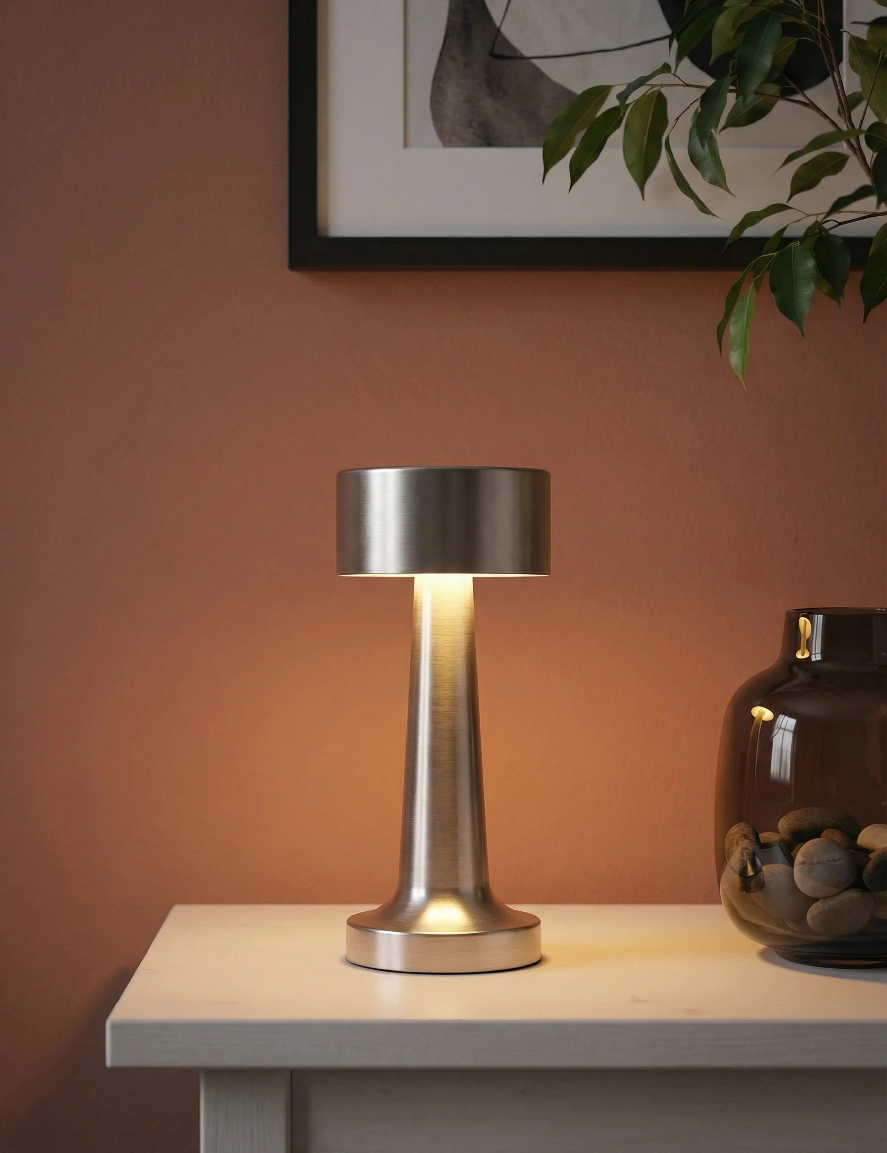 Cordless Table Lamp | Cylindrical Base Design-Homefinn