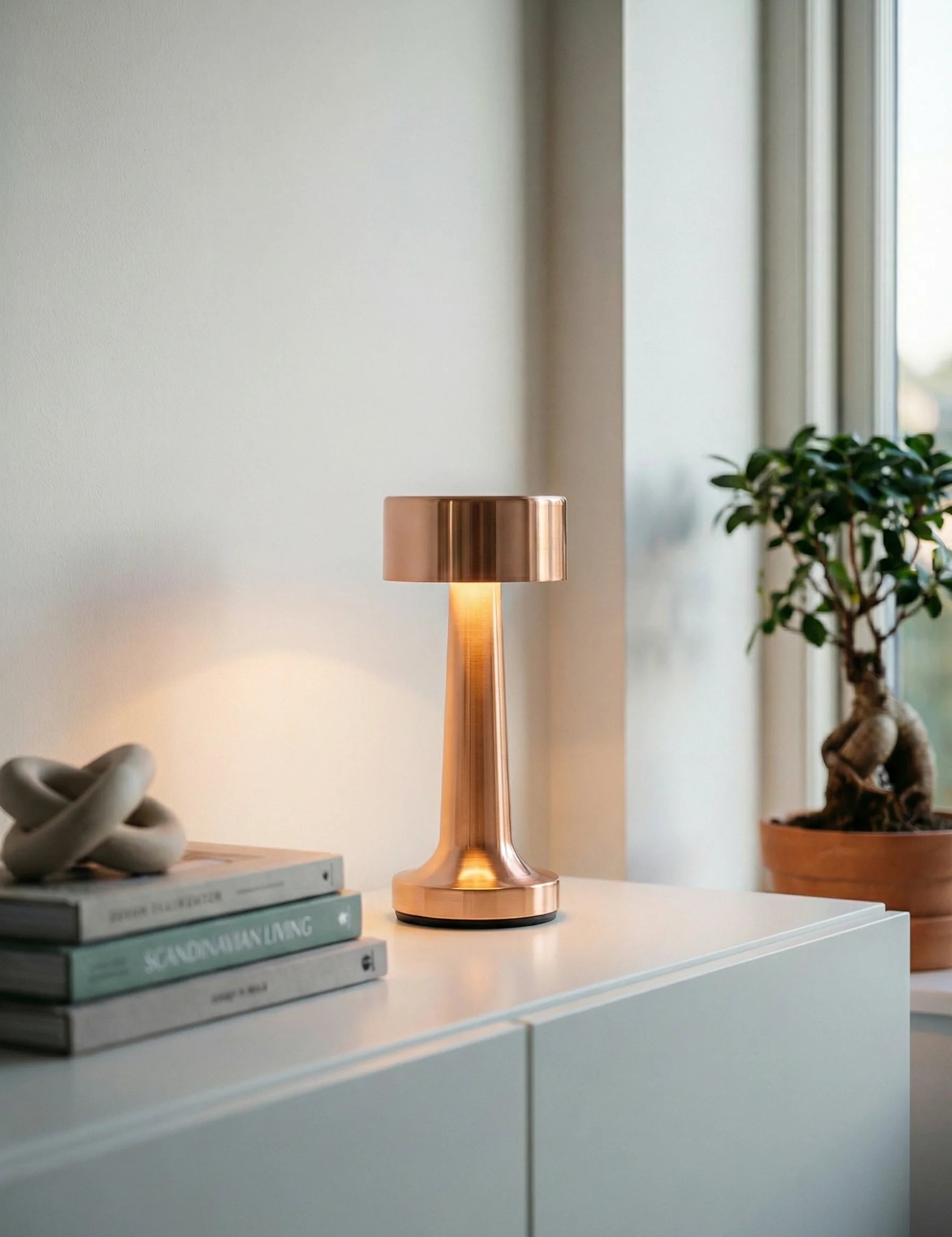 Cordless Table Lamp | Cylindrical Base Design-Homefinn